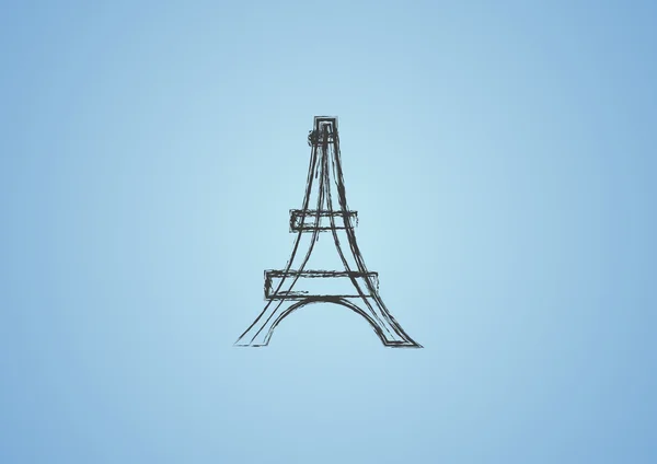 Eiffel tower sketch icon — Stock Vector