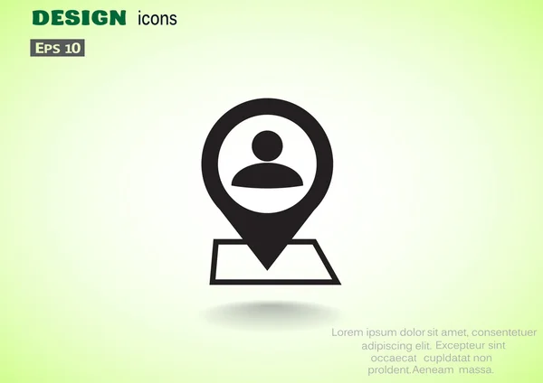 Localización humana puntero icono simple — Archivo Imágenes Vectoriales