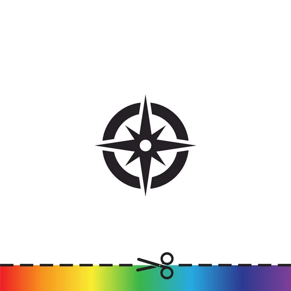 Ikona kompasu webové s Větrná růžice — Stockový vektor