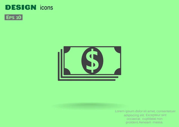 Pile of dollars web icon — Stock Vector