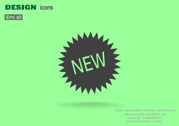 Ny klistermärke etikett ikon — Stock vektor