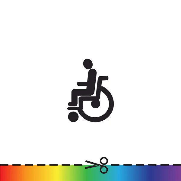 Disabled on wheelchair icon — Stock Vector