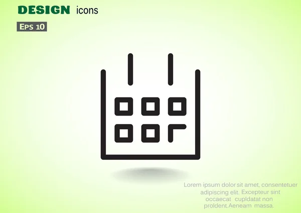 Календарь простой веб-значок — стоковый вектор