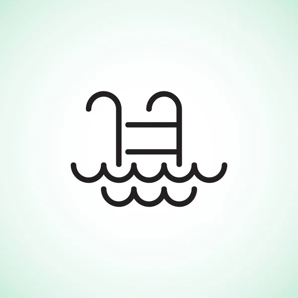 Pool-Leiter mit Wellen-Symbol — Stockvektor