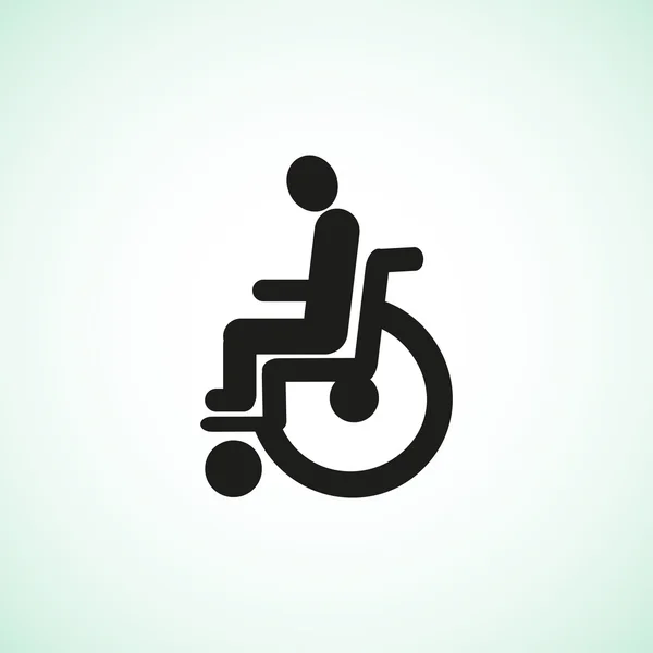 Handicapés sur icône fauteuil roulant — Image vectorielle