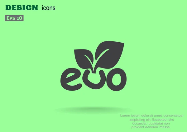 Eco inskrift med bladen ikon — Stock vektor