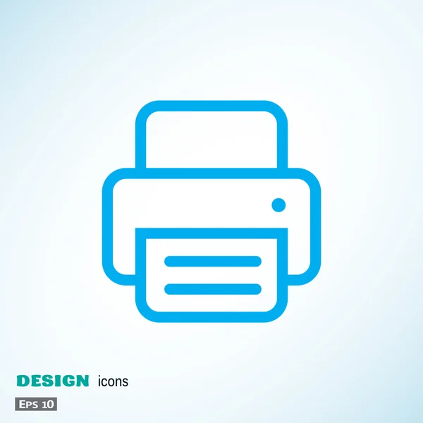 Impresora con icono web de papel — Archivo Imágenes Vectoriales