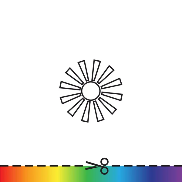ดวงอาทิตย์ที่มีรังสีไอคอนง่ายๆ — ภาพเวกเตอร์สต็อก