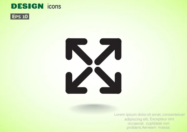 Cuatro flechas en el icono cuadrado — Archivo Imágenes Vectoriales