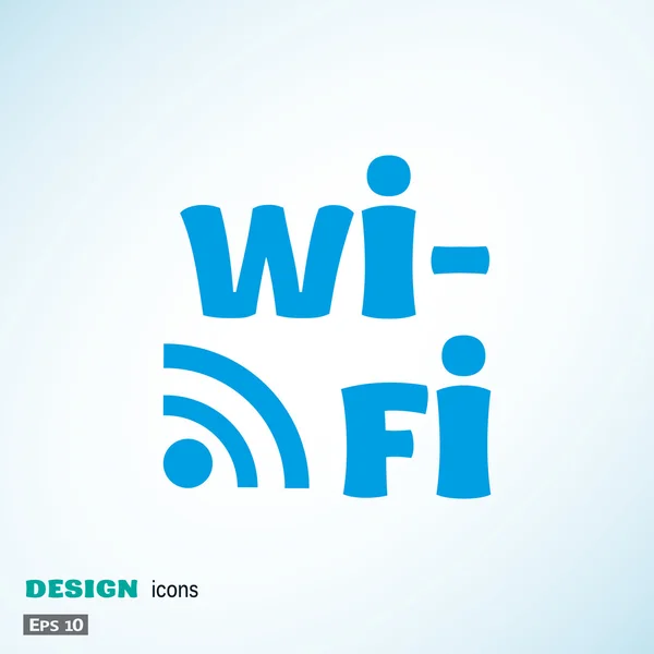 波アイコンで Wi Fi の碑文 — ストックベクタ