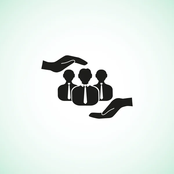 Groep van mensen en handen pictogram — Stockvector