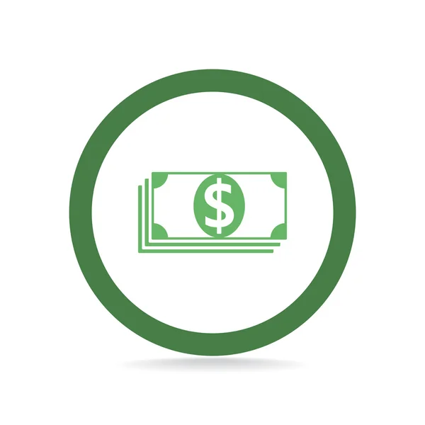 Pile of dollars web icon — Stock Vector