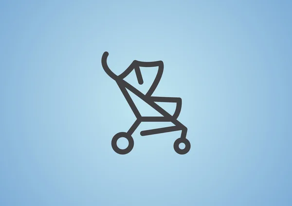 Barnvagn skissera spindelväv ikonen — Stock vektor