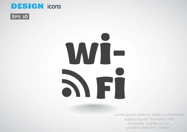 Wi-Fi napis z fale ikona — Wektor stockowy