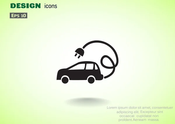 Electricidad coche icono web simple — Vector de stock