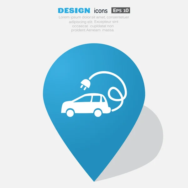 Electricidad coche icono web simple — Vector de stock