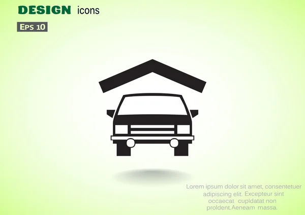 Coche bajo techo icono web simple — Archivo Imágenes Vectoriales