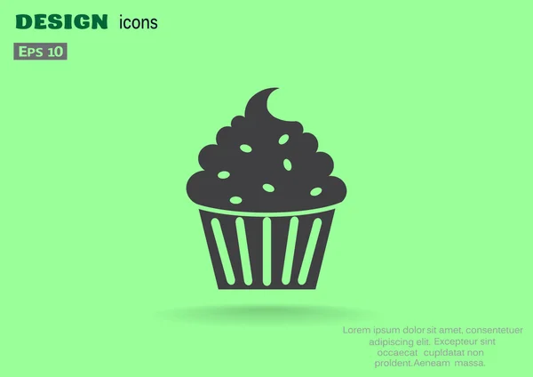 Cupcake ícone da web sobremesa — Vetor de Stock