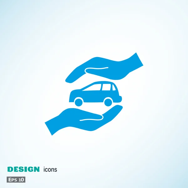 Icono del concepto de protección del coche — Vector de stock