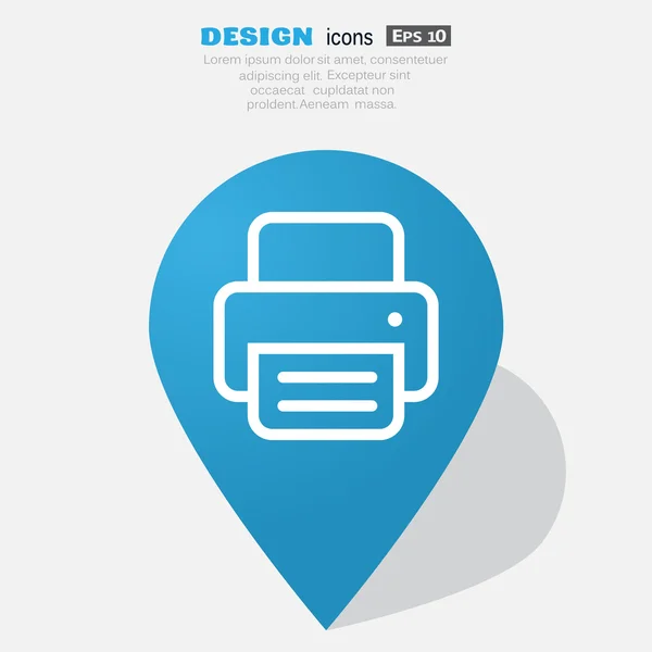 Printer met papier web pictogram — Stockvector