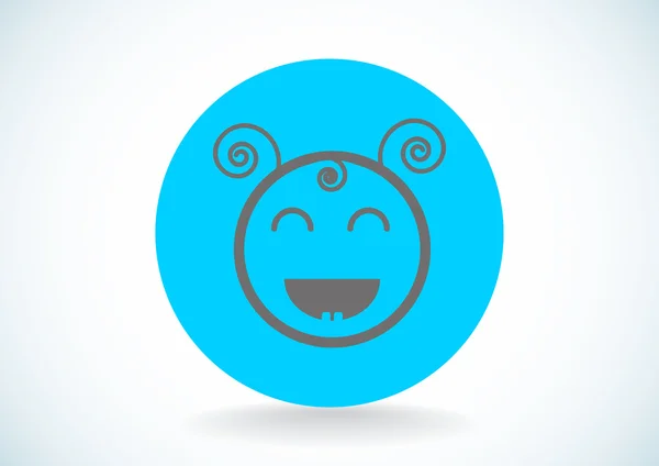 Doodle happy child face — Stock Vector