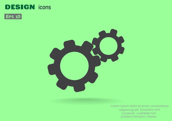 Rounded gears simple web icon — Stock Vector