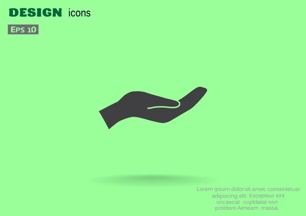 Pidiendo icono web mano — Archivo Imágenes Vectoriales