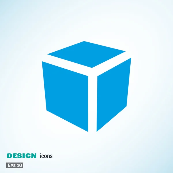 Icône web simple cube — Image vectorielle