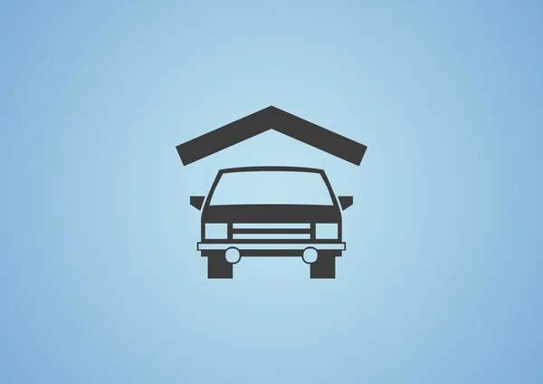 Car under roof simple web icon — Stock Vector