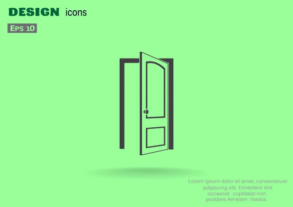 Puerta abierta icono web — Vector de stock