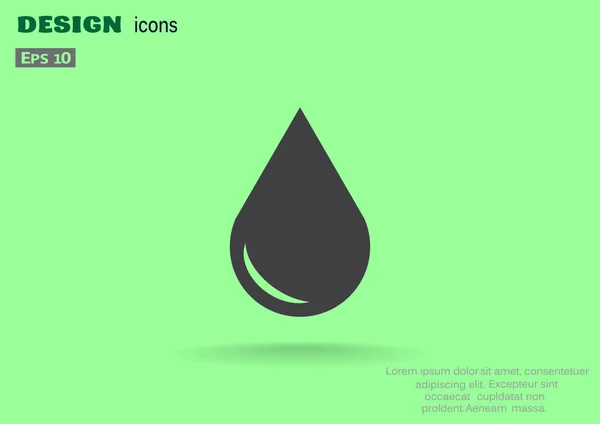 Liquid droplet simple web icon — Stock Vector