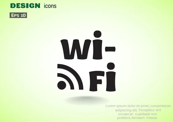 Wi-Fi napis z fale ikona — Wektor stockowy