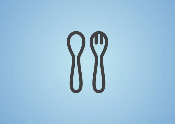 Cucchiaio e forchetta di posate — Vettoriale Stock