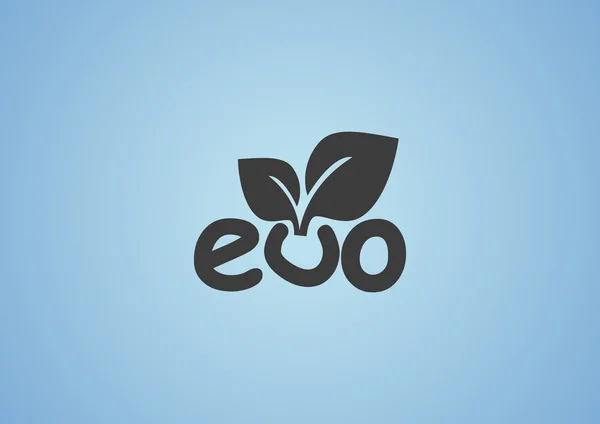 Öko-Aufschrift mit Blättersymbol — Stockvektor