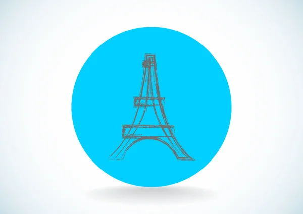 Icône esquisse tour Eiffel — Image vectorielle