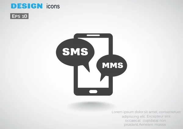 Smartphone con icona bolle sms — Vettoriale Stock
