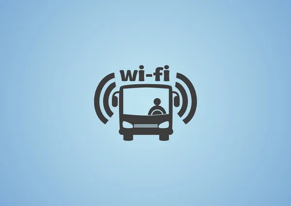 Wi-Fi en el cartel del autobús, icono simple — Archivo Imágenes Vectoriales