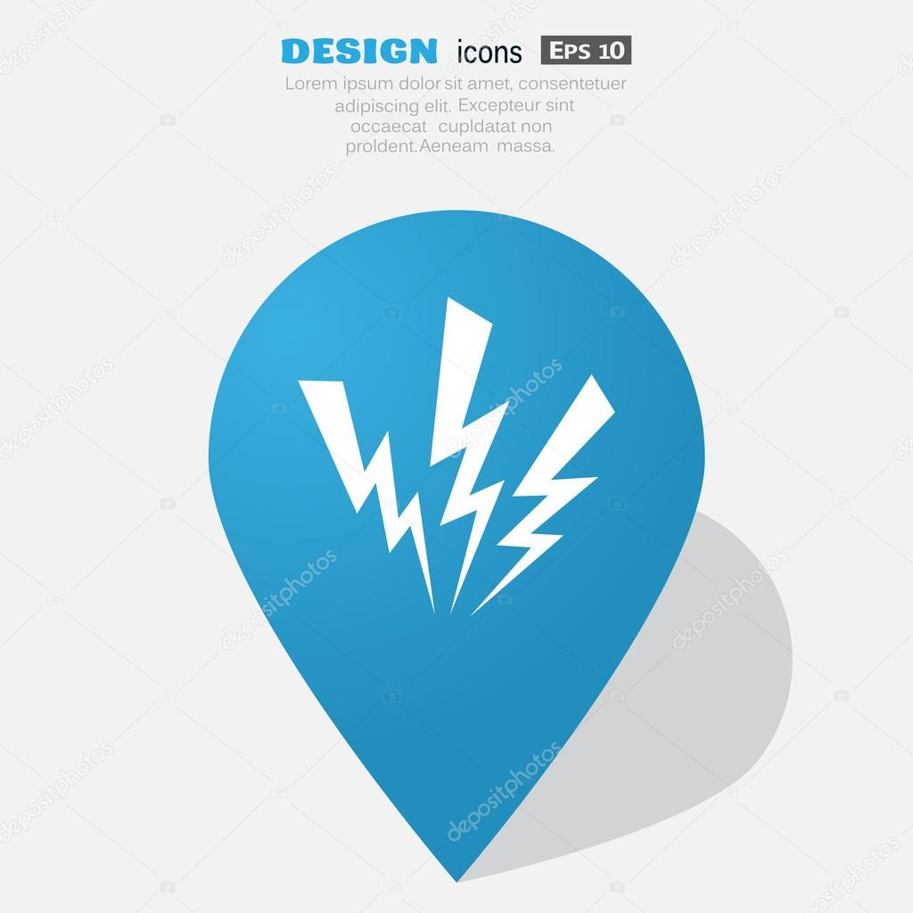 Three lightnings web icon