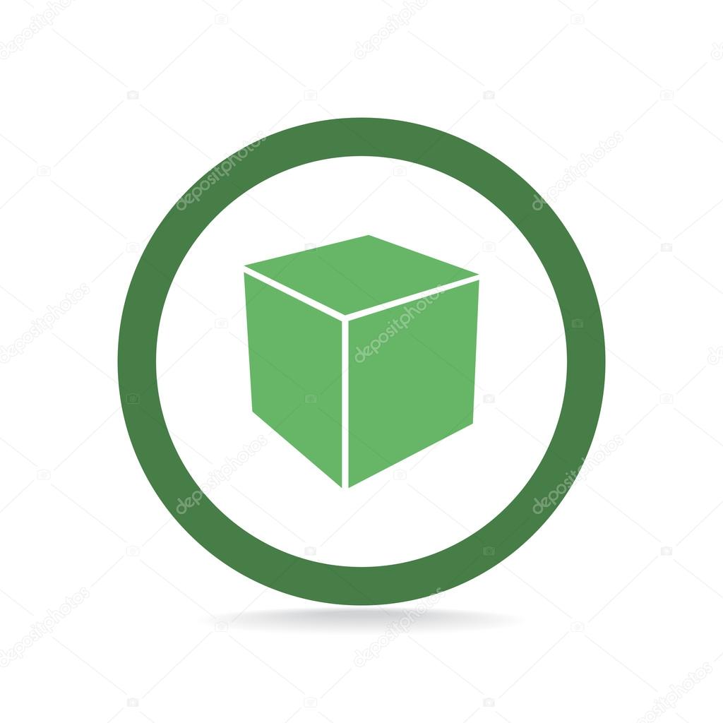 Simple cube web icon