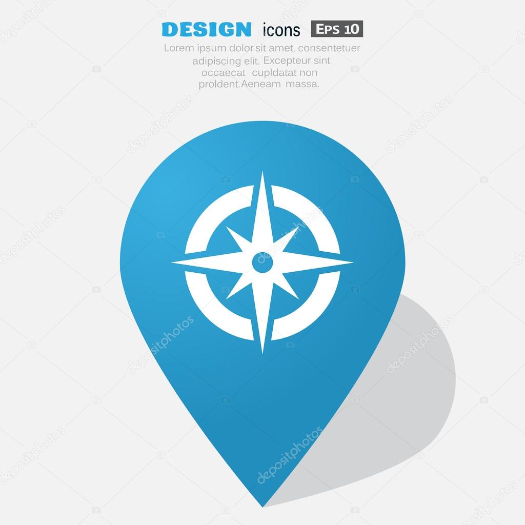 Compass web icon with wind rose