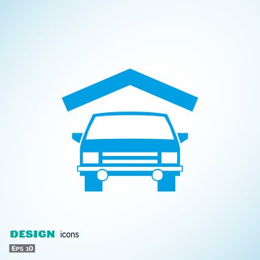 Arabanın altında çatı basit web simgesi