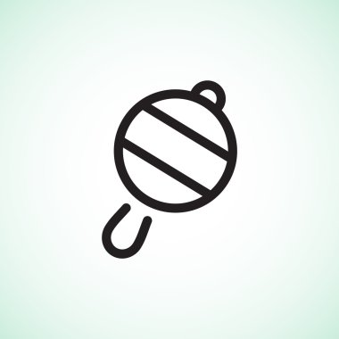 Icône de hochet de bébé simple, contour vector illustration