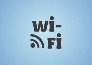 Wi-Fi yazıt dalgalar simgesiyle