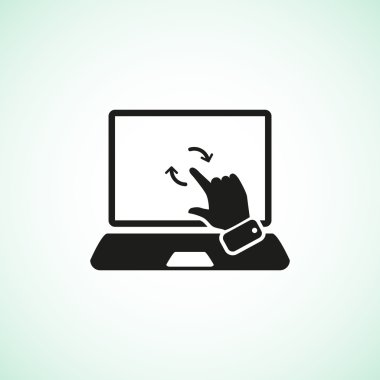 Dokunmatik ekranda dizüstü web simgesi