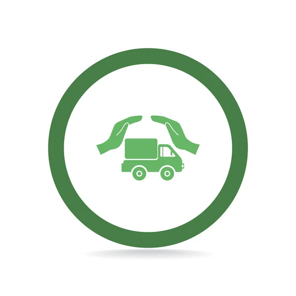 Truck met handen web pictogram — Stockvector