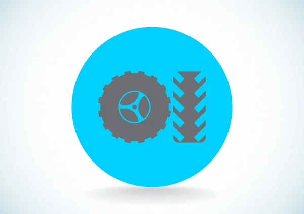 Wheel and tire web icon — Stock Vector