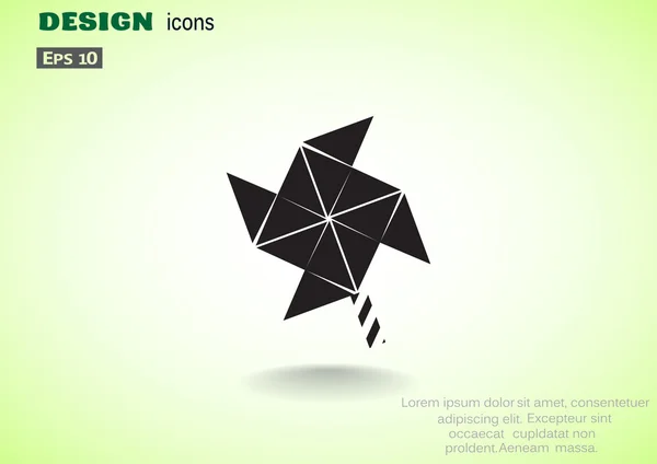 Moulin à vent hélice jouet icône web — Image vectorielle