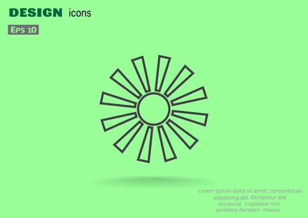 Sol con rayos icono simple — Vector de stock