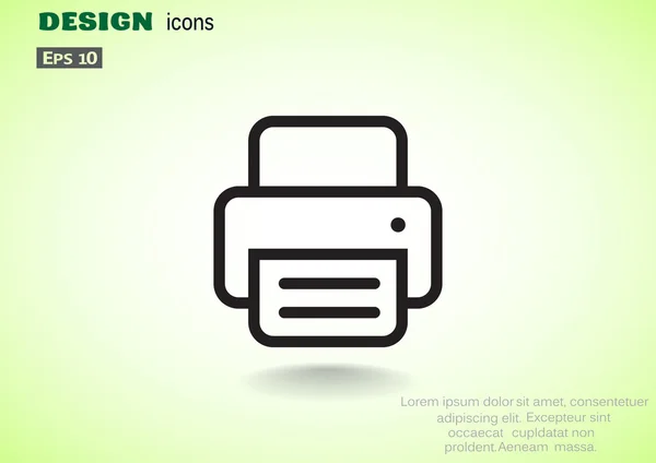 Impresora con icono web de papel — Vector de stock