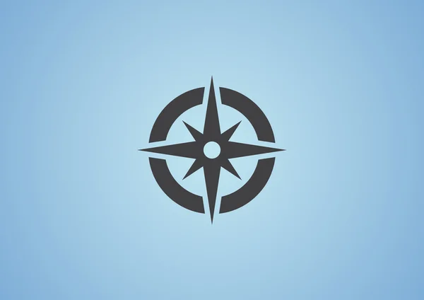 Icône web compas avec rose des vents — Image vectorielle